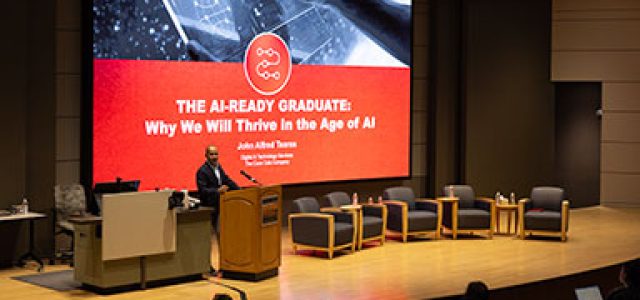 view of stage during the keynote presentation