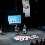 view of Huskie Trek Talks conversation on stage